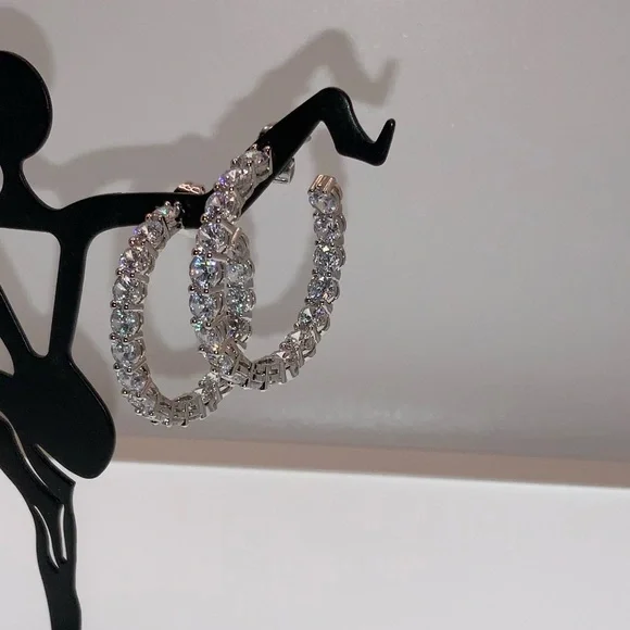 4ct Inside-Out Hoop Earrings - Picture 2 of 11